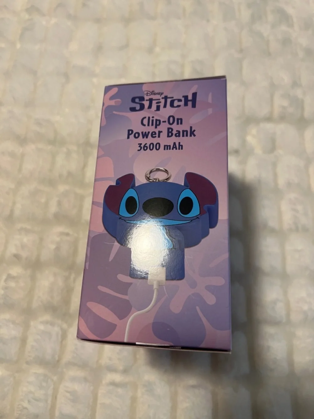 Disney Stitch Clip-On Power Bank in Blue and Purple